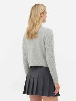 Pulls Et Gilets|Primark Gilet En Maille Torsadée Rita Ora Gris