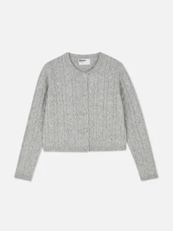 Pulls Et Gilets|Primark Gilet En Maille Torsadée Rita Ora Gris