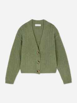 Pulls Et Gilets|Primark Gilet En Pointelle à Col En V Vert