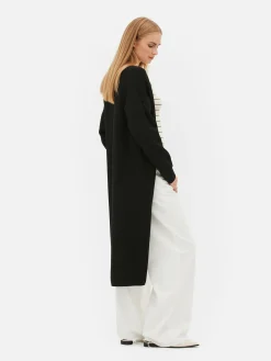 Pulls Et Gilets|Primark Gilet Long Bord à Bord Noir