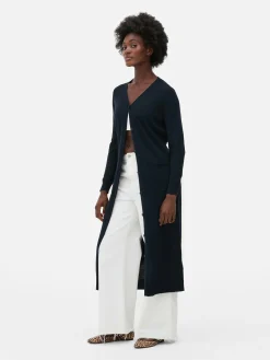 Pulls Et Gilets|Primark Gilet Long Boutonné Bleu marine
