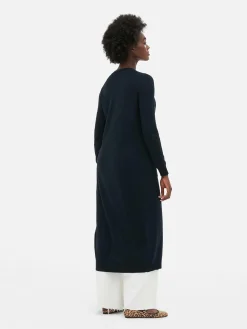 Pulls Et Gilets|Primark Gilet Long Boutonné Bleu marine