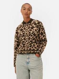 Pulls Et Gilets|Primark Gilet Style Blouson Bomber à Motif Léopard Multicolore
