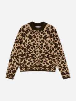 Pulls Et Gilets|Primark Gilet Style Blouson Bomber à Motif Léopard Multicolore