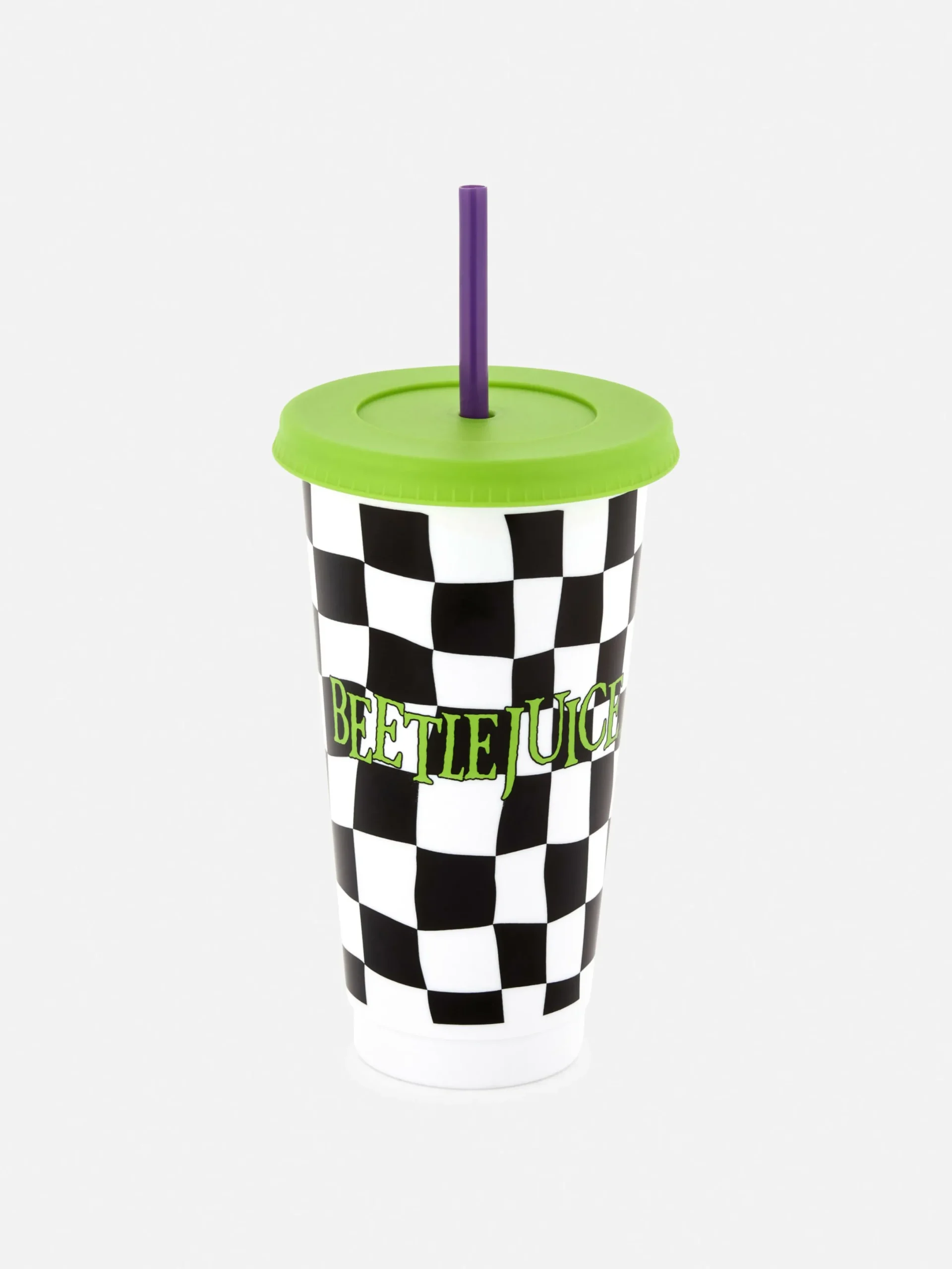 Déco Et Friandises D'Halloween|Beetlejuice|Primark Gobelet Avec Paille Beetlejuice Noir