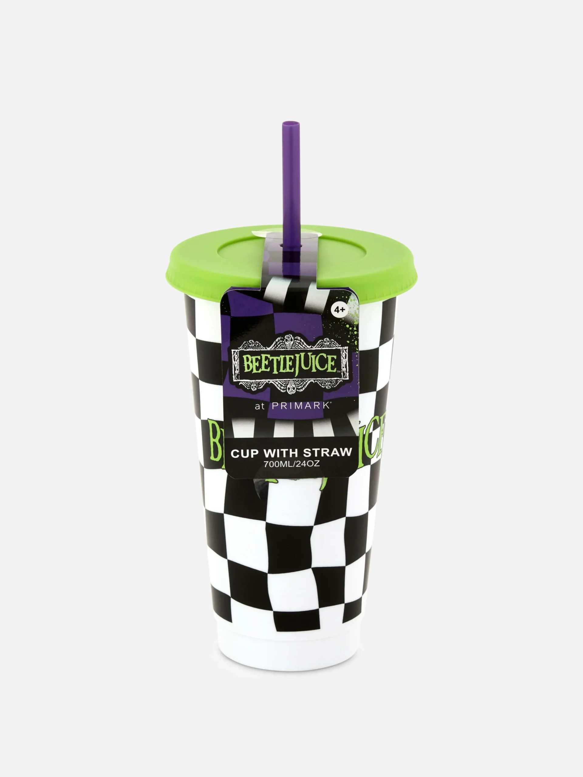 Déco Et Friandises D'Halloween|Beetlejuice|Primark Gobelet Avec Paille Beetlejuice Noir