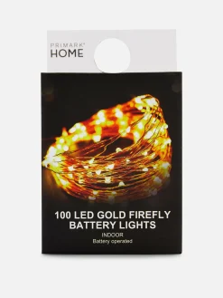 Luminaires|Primark Guirlande Lumineuse à Piles 100 LED Doré