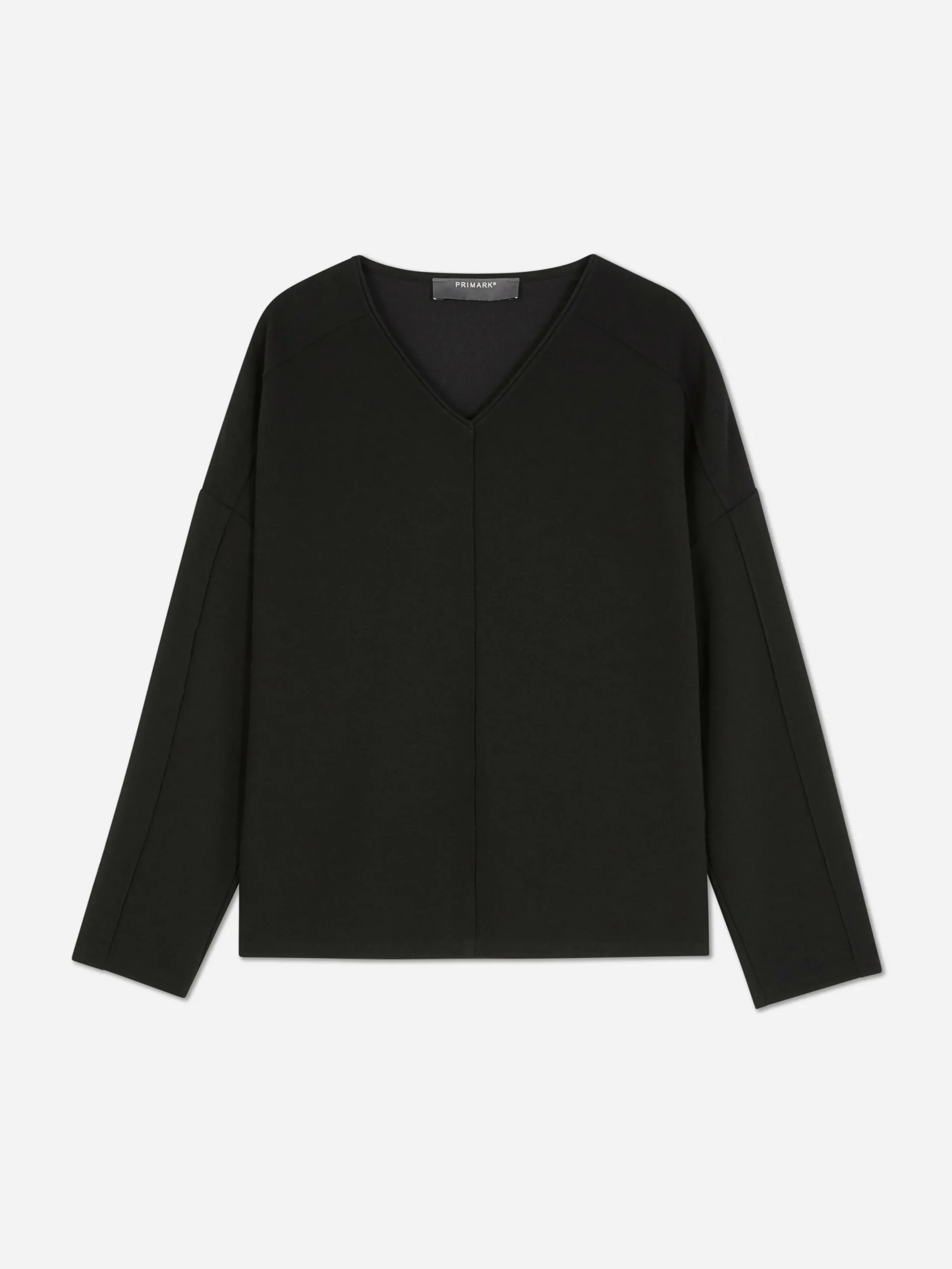 Hauts Et T-Shirts|Primark Haut à Manches Longues Avec Coutures à Coordonner Noir