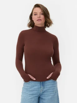 Hauts Et T-Shirts|Primark Haut à Manches Longues Et Col Roulé Rita Ora Marron