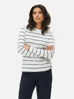 Hauts Et T-Shirts|Primark Haut à Rayures Et à Manches Longues Bleu marine