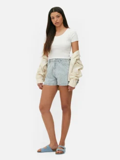 Hauts Et T-Shirts|Primark Haut Court Côtelé Blanc