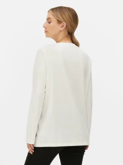 Hauts Et T-Shirts|Primark Haut De Maternité Cache-cœur à Manches Longues Écru