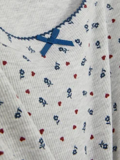 Hauts De Pyjama|Primark Haut De Pyjama Côtelé à Petites Fleurs Gris