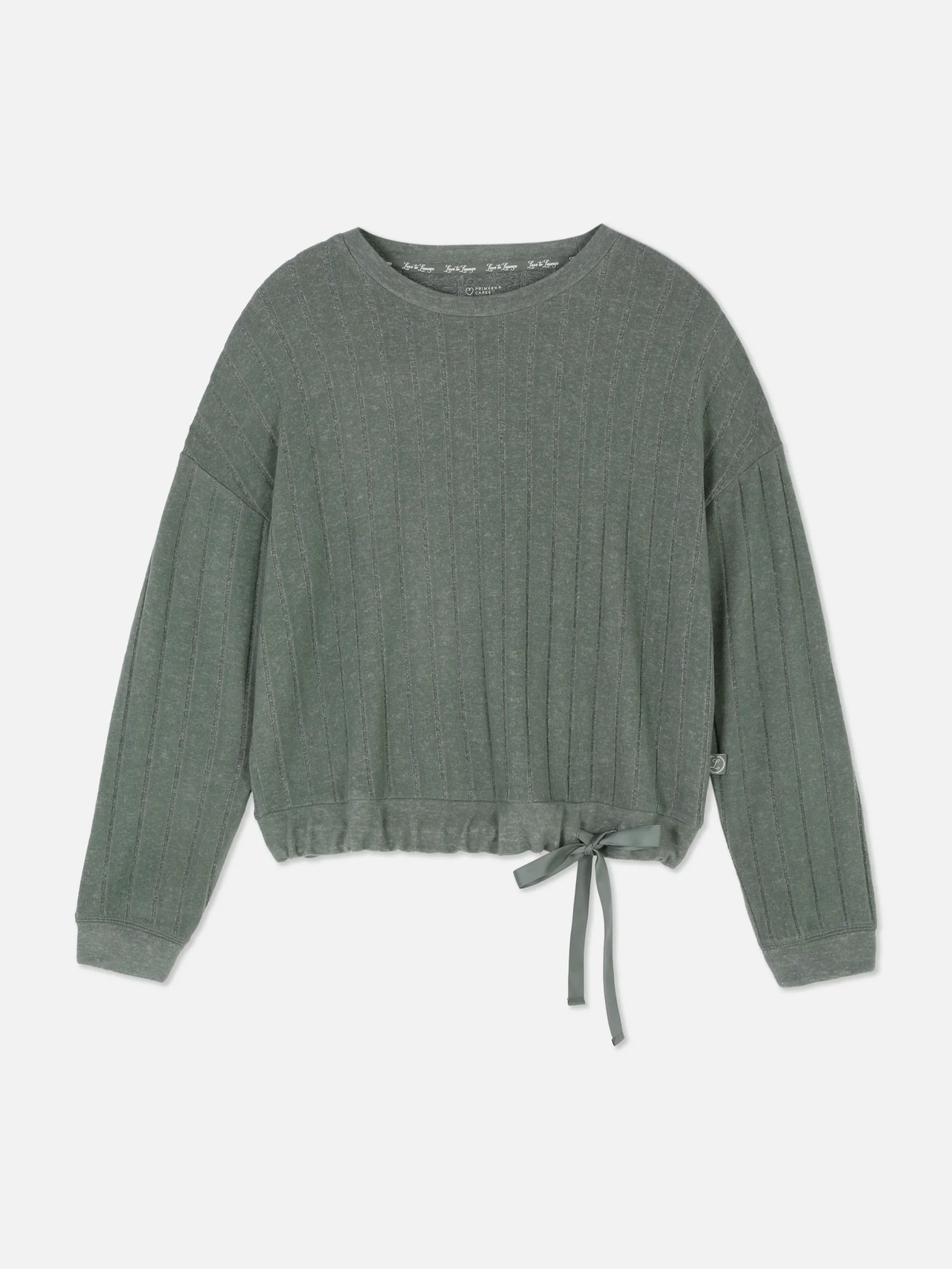 Hauts De Pyjama|Primark Haut De Pyjama Côtelé Ultra-doux à Nœud Kaki