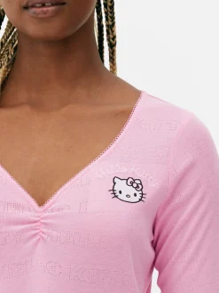 Hauts De Pyjama|Primark Haut De Pyjama En Pointelle Hello Kitty Rose