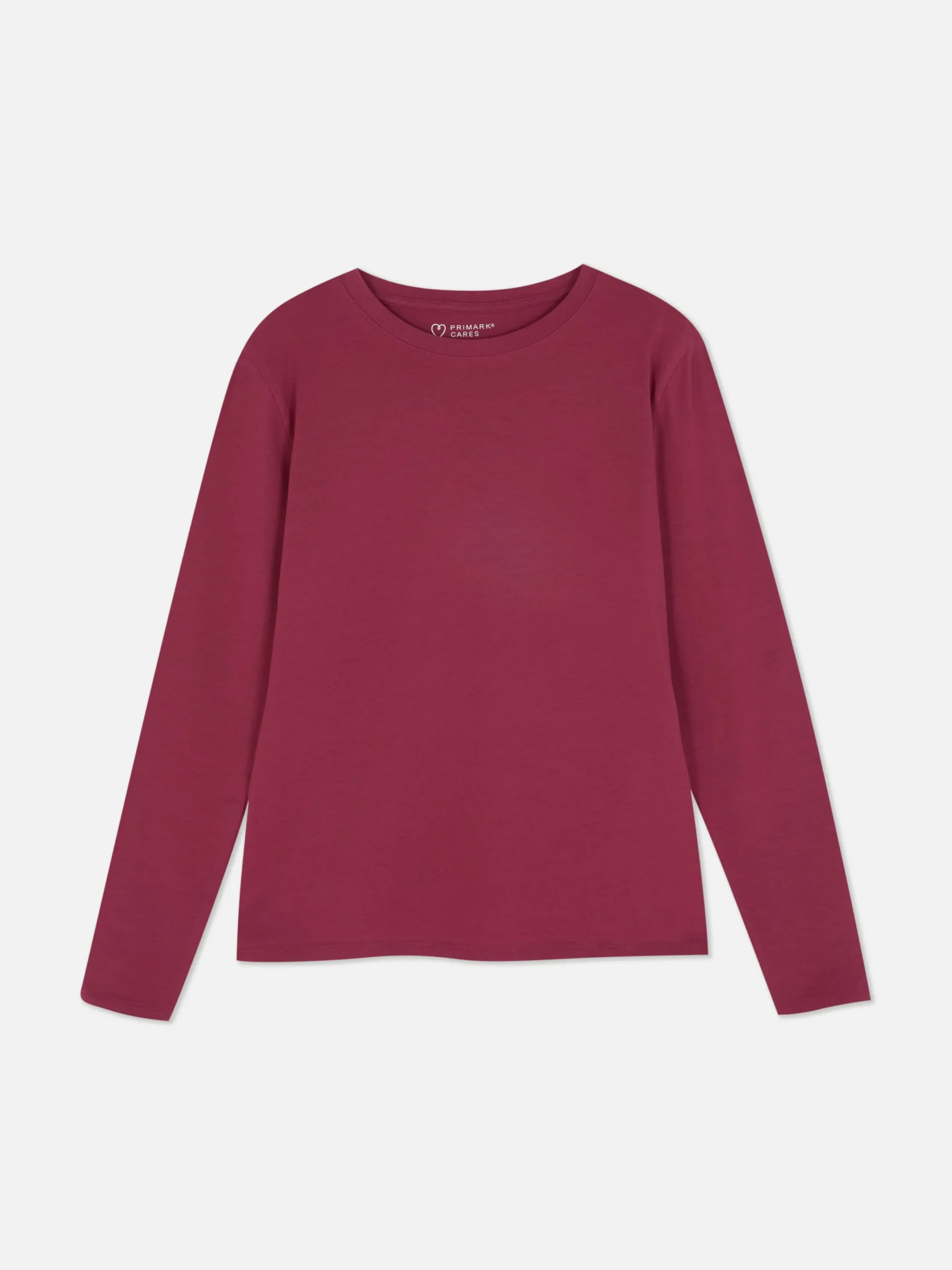 Hauts Et T-Shirts|Primark Haut En Jersey Stretch à Manches Longues Bordeaux