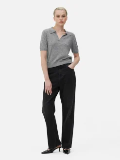 Pulls Et Gilets|Primark Haut En Maille Fine à Col Et Manches Courtes Gris