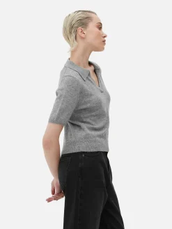 Pulls Et Gilets|Primark Haut En Maille Fine à Col Et Manches Courtes Gris