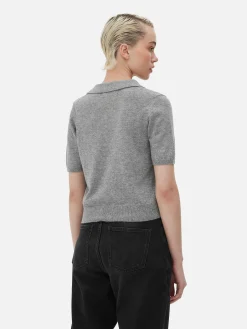 Pulls Et Gilets|Primark Haut En Maille Fine à Col Et Manches Courtes Gris