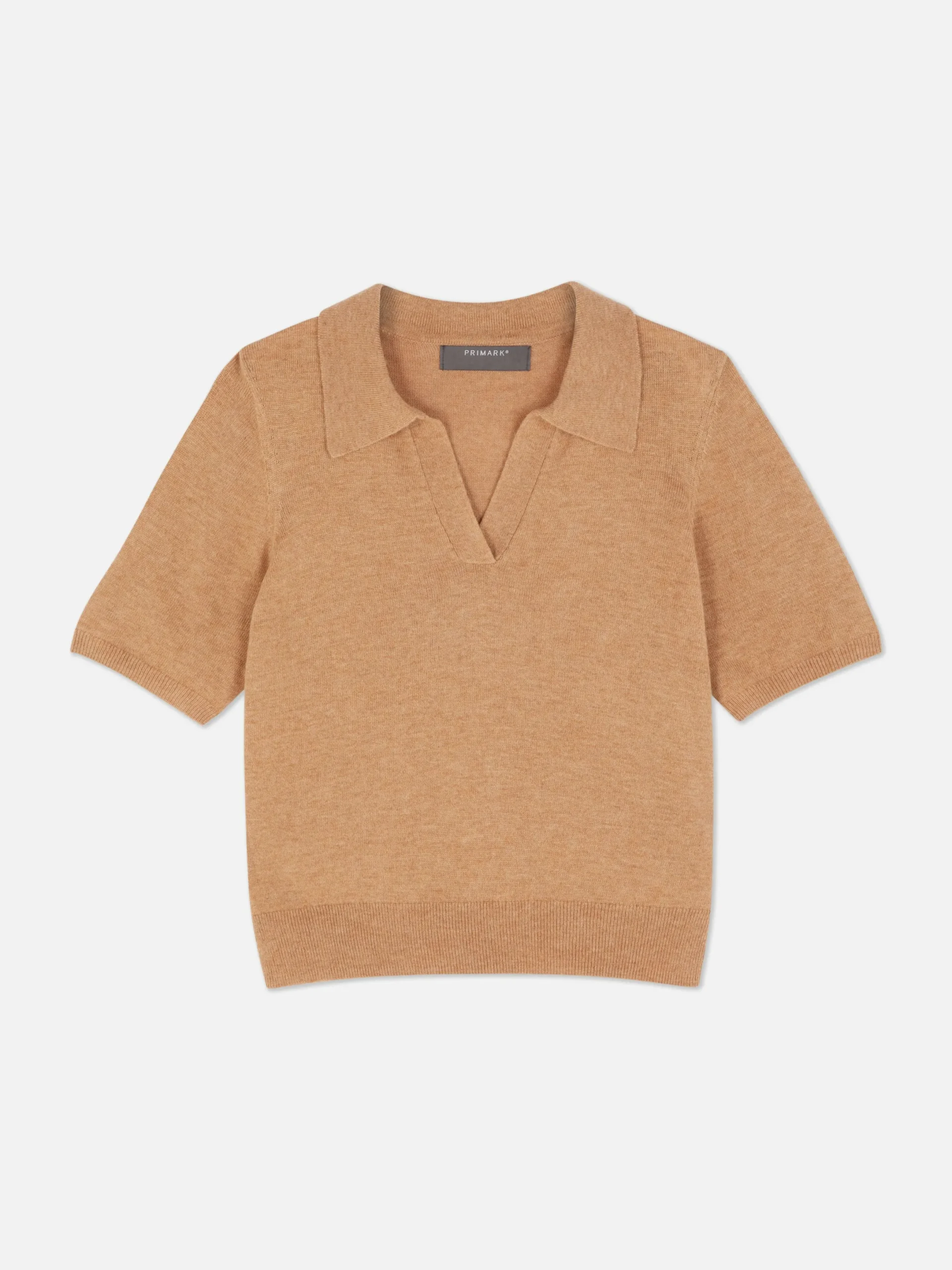 Pulls Et Gilets|Primark Haut En Maille Fine à Col Et Manches Courtes Camel