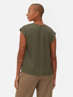 Chemises Et Blouses|Primark Haut Froncé à Mancherons Kaki