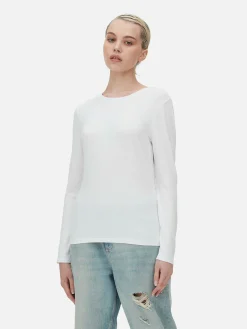 Hauts Et T-Shirts|Primark Haut Stretch à Manches Longues Blanc