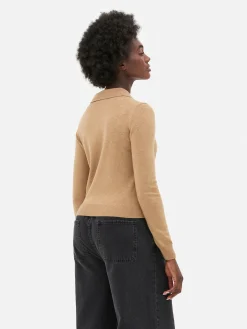Pulls Et Gilets|Primark Haut Tricoté à Col Et à Manches Longues Camel