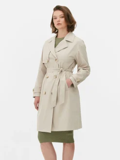 Manteaux Et Vestes|Primark Imperméable à Double Boutonnage Et Ceinture Grège