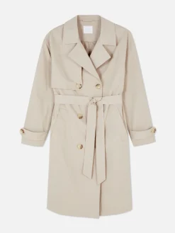 Manteaux Et Vestes|Primark Imperméable à Double Boutonnage Et Ceinture Grège