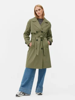 Manteaux Et Vestes|Primark Imperméable à Double Boutonnage Et Ceinture Kaki