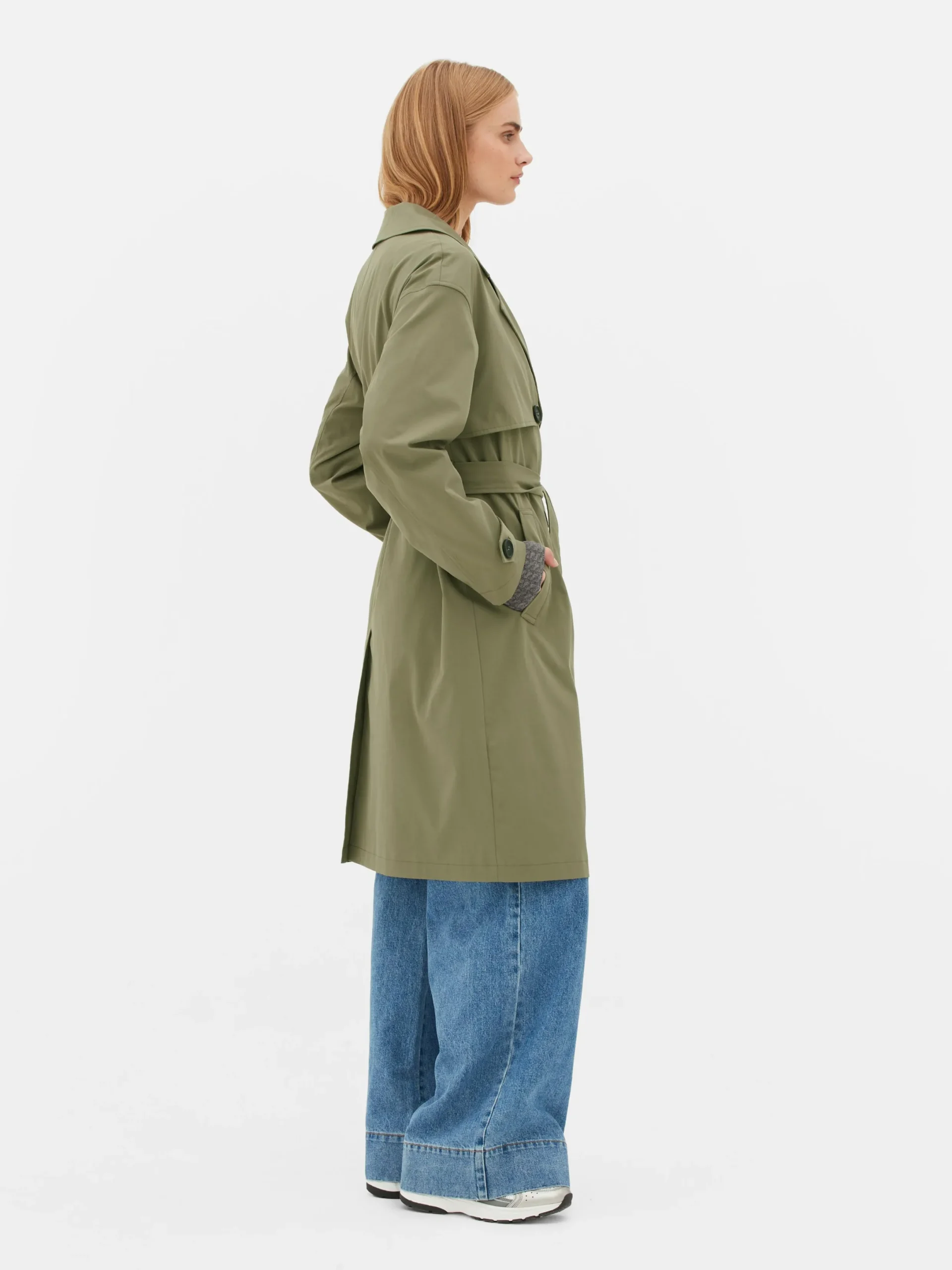 Manteaux Et Vestes|Primark Imperméable à Double Boutonnage Et Ceinture Kaki