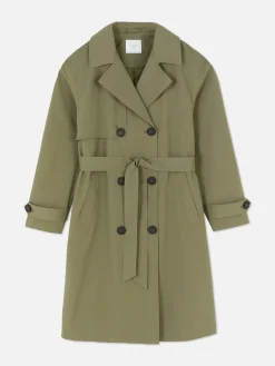Manteaux Et Vestes|Primark Imperméable à Double Boutonnage Et Ceinture Kaki