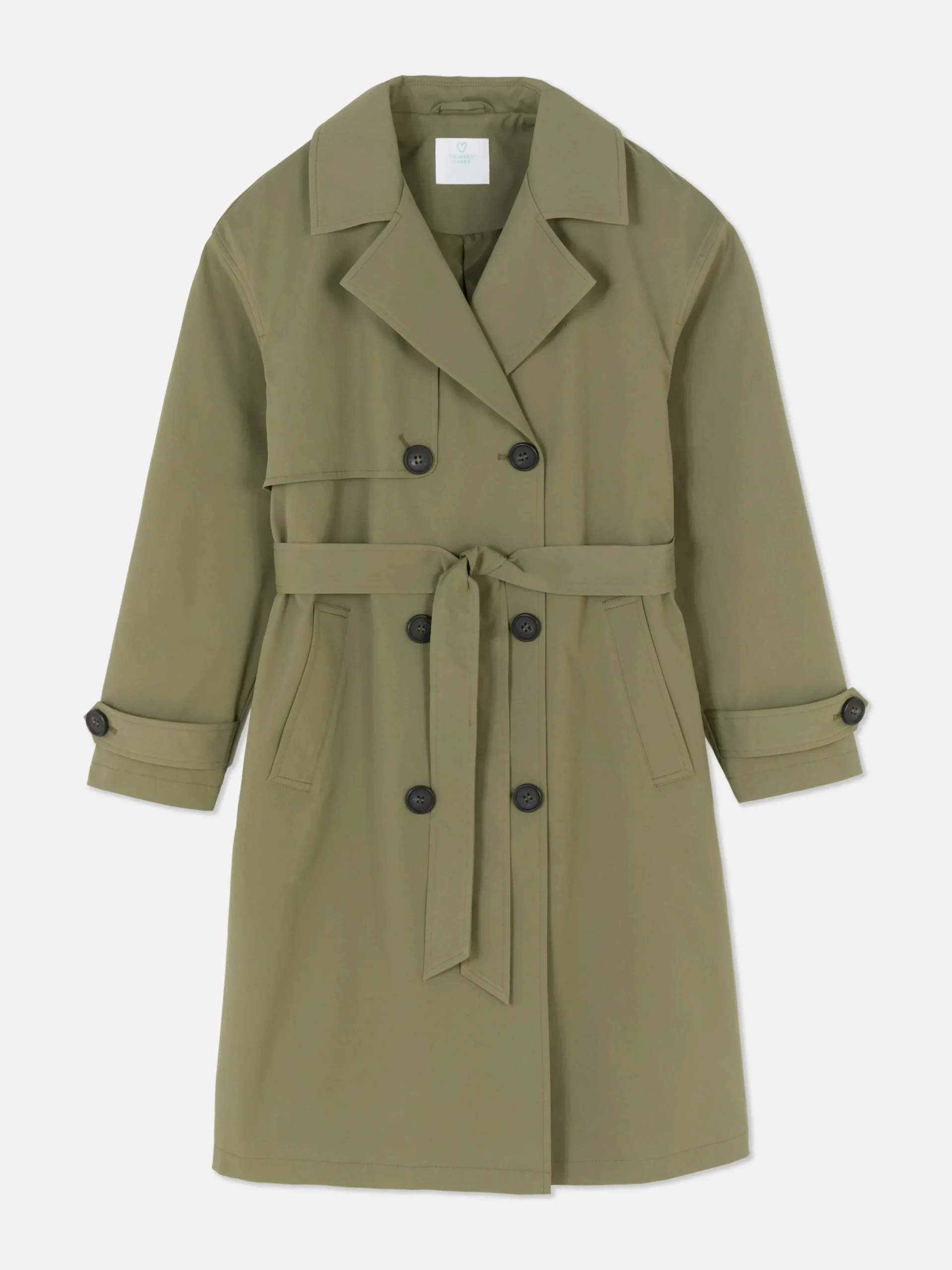 Manteaux Et Vestes|Primark Imperméable à Double Boutonnage Et Ceinture Kaki