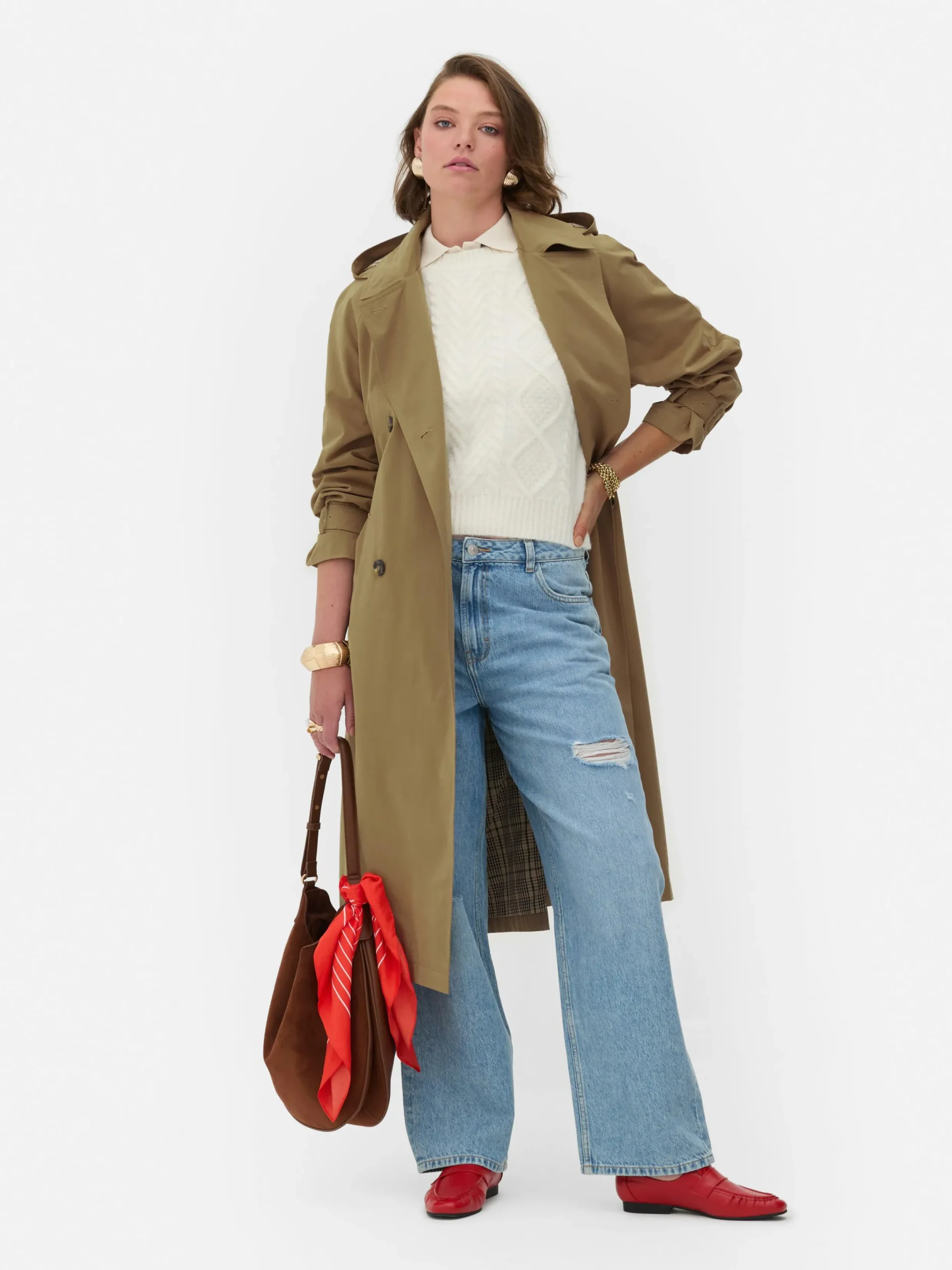Manteaux Et Vestes|Primark Imperméable Croisé à Capuche Rita Ora Camel