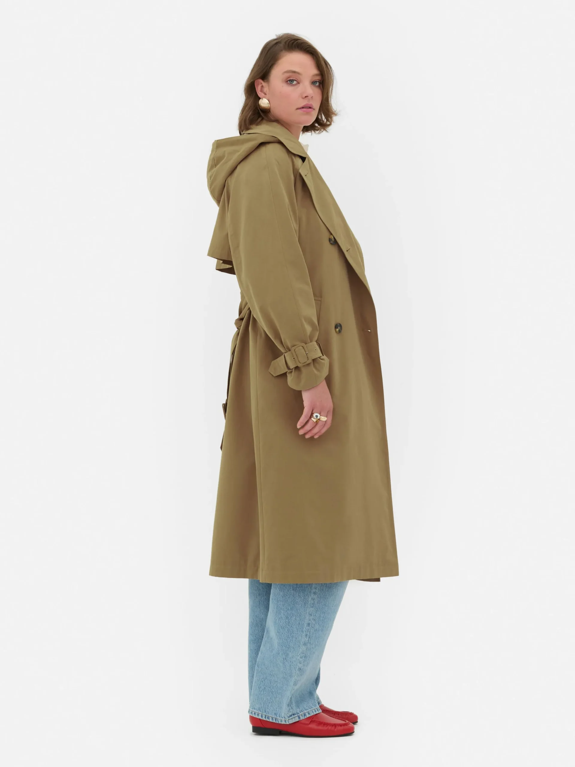 Manteaux Et Vestes|Primark Imperméable Croisé à Capuche Rita Ora Camel