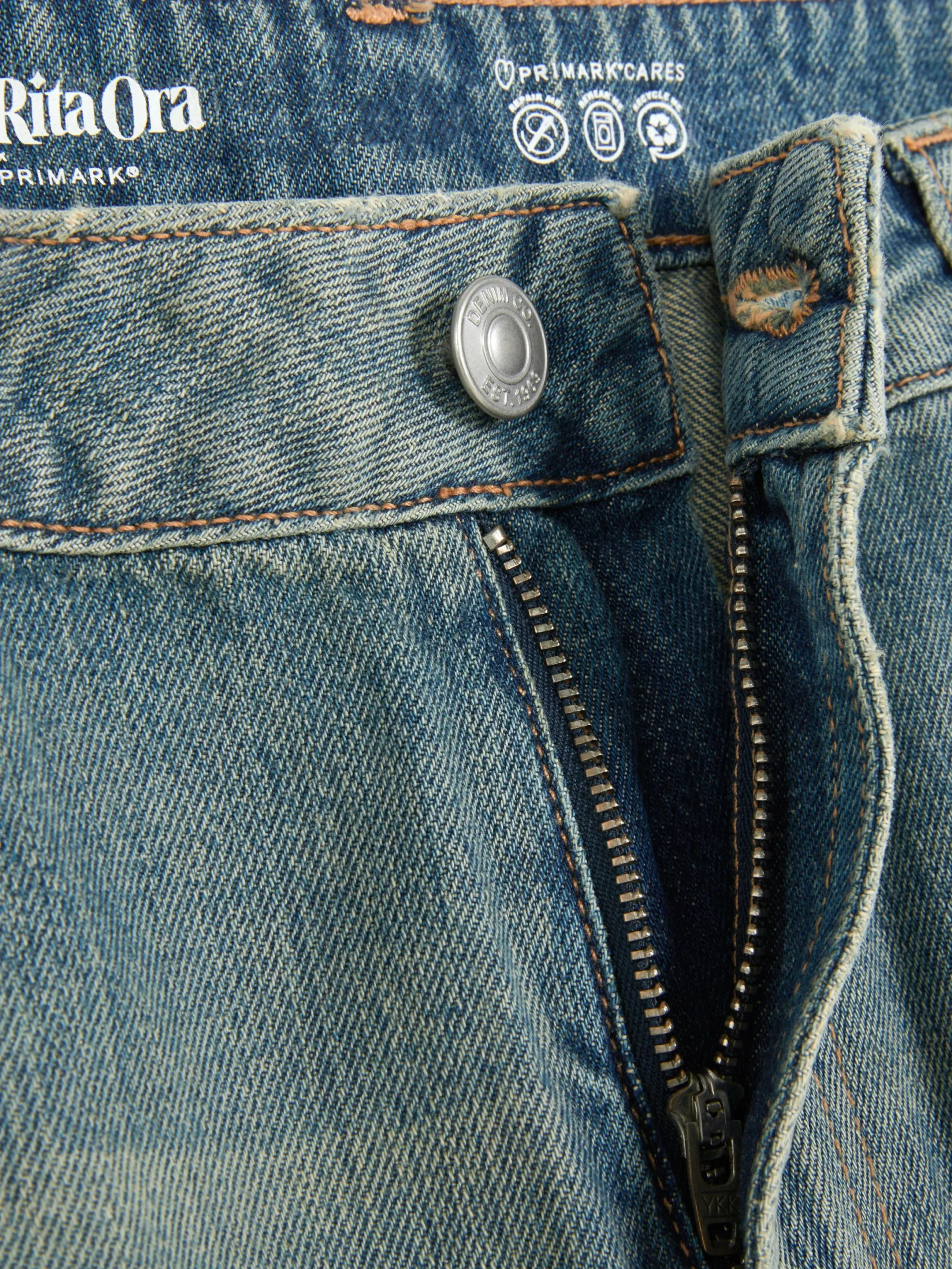 Jean|Primark Jean Dad Déchiré Rita Ora Bleu clair