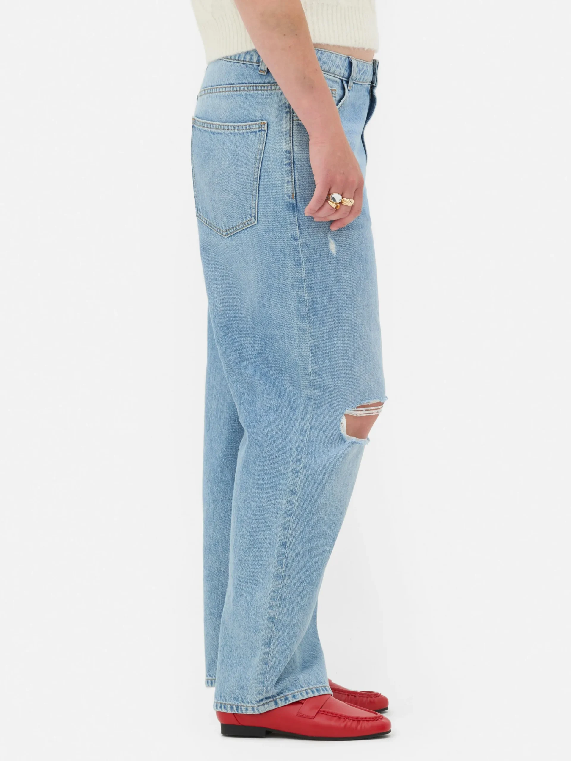 Jean|Primark Jean Dad Déchiré Rita Ora Bleu moyen