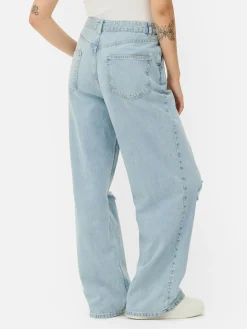 Denim|Jean|Primark Jean Denim Ample à Effet Vieilli Bleu clair