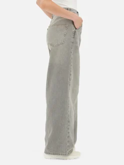 Denim|Jean|Primark Jean Denim Ample à Effet Vieilli Gris