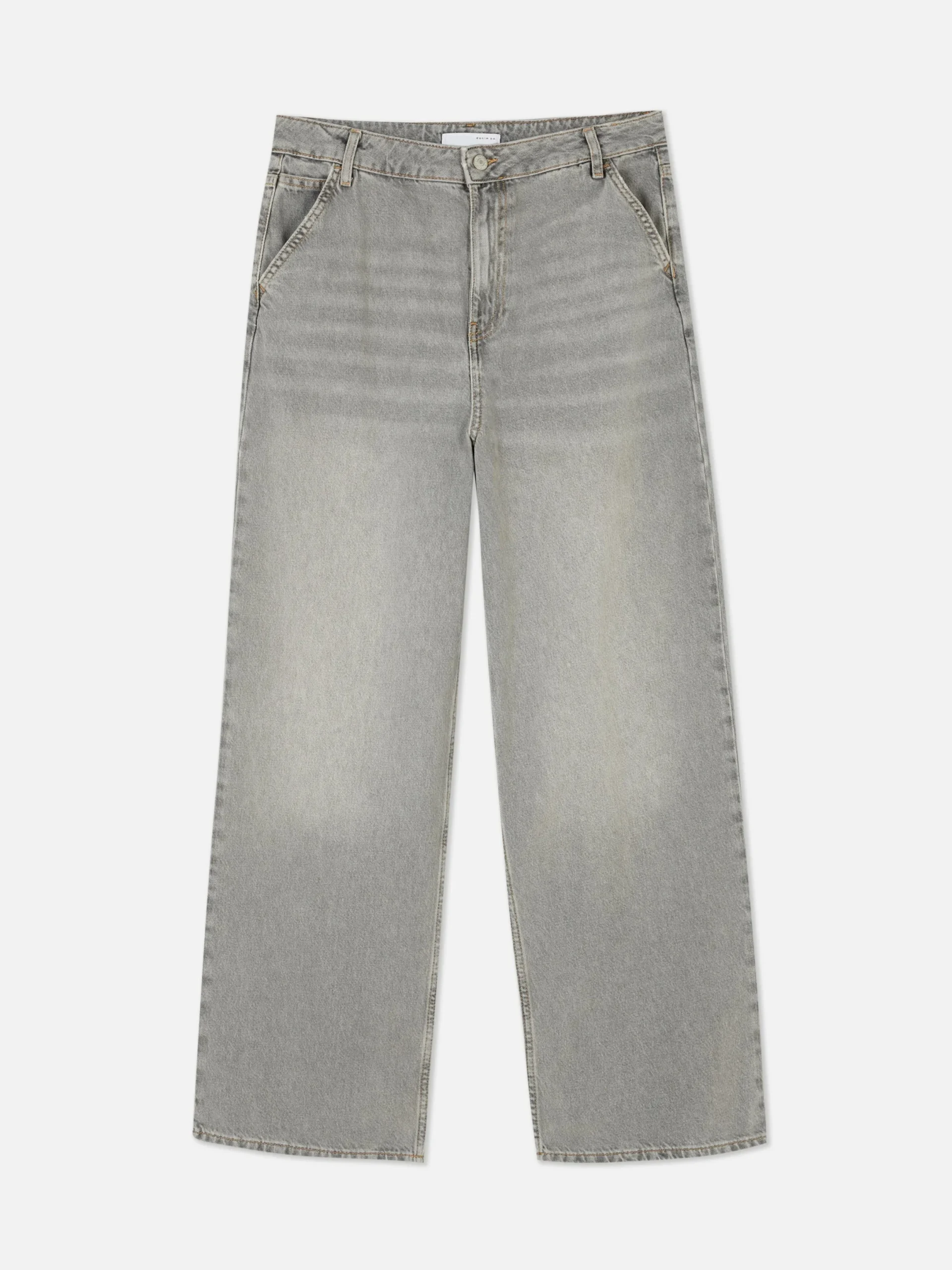 Denim|Jean|Primark Jean Denim Ample à Effet Vieilli Gris