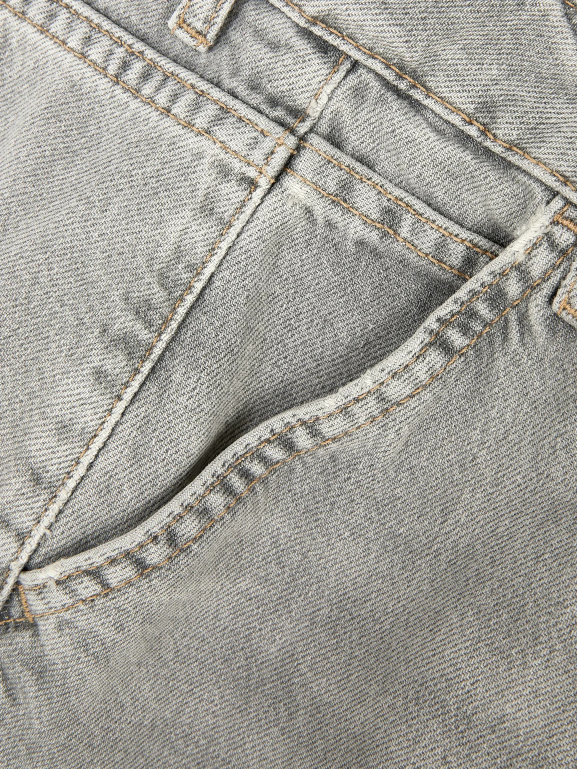 Denim|Jean|Primark Jean Denim Ample à Effet Vieilli Gris