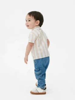 Pantalons Et Leggings|Primark Jean Denim Cargo Bleu moyen