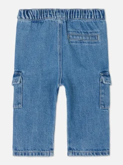 Pantalons Et Leggings|Primark Jean Denim Cargo Bleu moyen