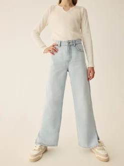 Jean|Primark Jean Denim Large Fendu Bleu clair