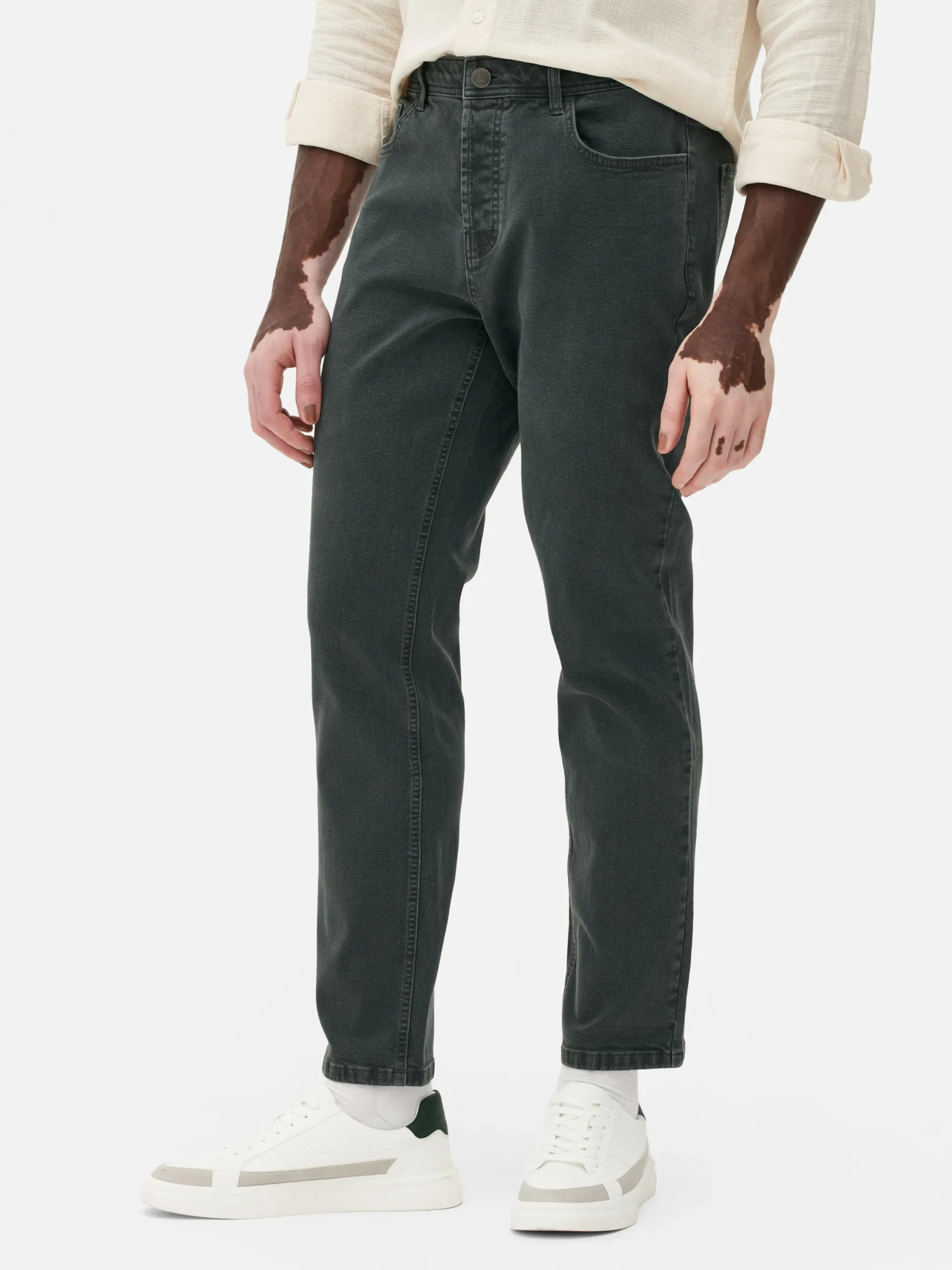 Jean|Primark Jean Droit Stretch Vert foncé