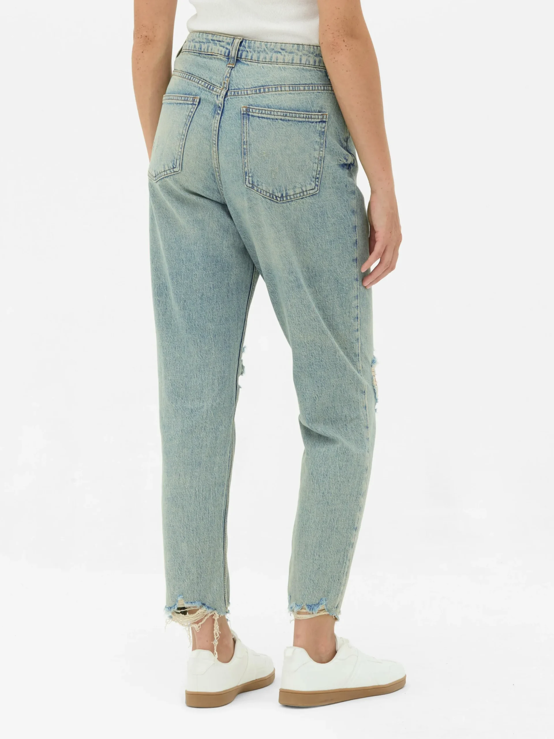 Denim|Jean|Primark Jean Mom En Denim Déchiré Bleu clair