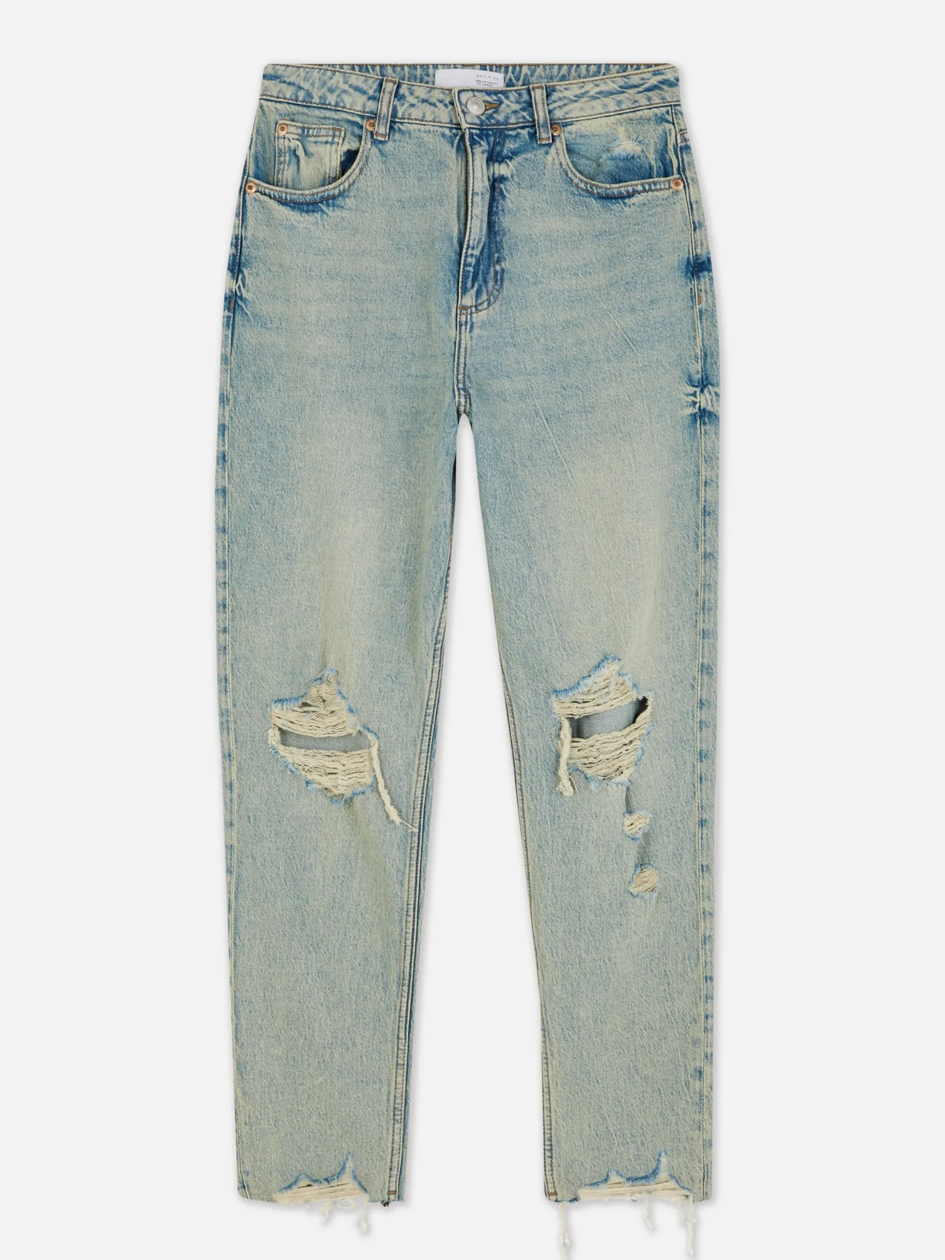 Denim|Jean|Primark Jean Mom En Denim Déchiré Bleu clair