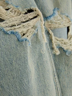 Denim|Jean|Primark Jean Mom En Denim Déchiré Bleu clair