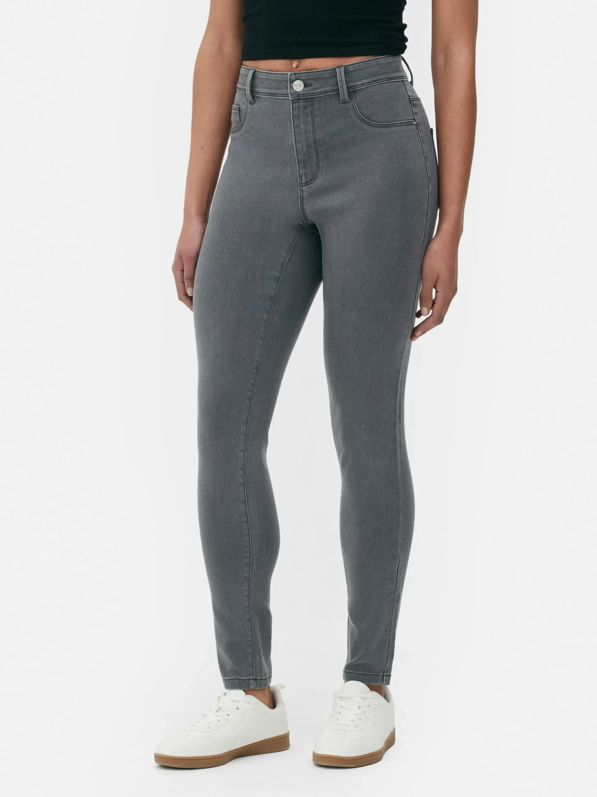 Denim|Jean|Primark Jean Skinny Taille Mi-haute Essential Gris
