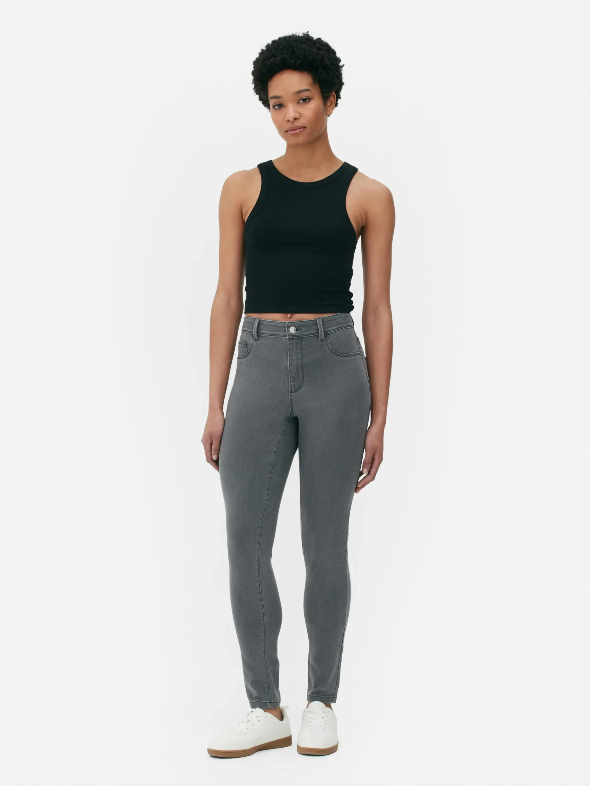 Denim|Jean|Primark Jean Skinny Taille Mi-haute Essential Gris